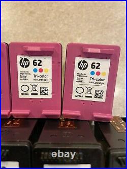 10 Empty HP 62 Tri-color ink (3) and (7) Black Ink Cartridge Empty Printer Cart