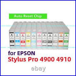 11 Empty Refillable Ink Cartridge for Stylus Pro 4900 4910 Printer T653 653 ARC