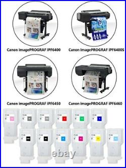 12Color PFI-206 Refillable Ink Cartridge With Chip For Canon iPF6400 6400S i6450