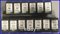 (13) CANON PG-245, 245XL, CL-244, 246, 246XL Virgin EMPTY OEM Ink Cartridges