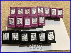 13 Empty HP 62 Tri-color ink and 6 Black Ink Cartridge Used Printer Cart