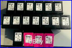 (17) HP 63XL Black, HP 63XL Tri-Color, HP 63 Virgin EMPTY OEM Ink Cartridges