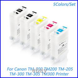 1Set PFI-120 PFI 120 Refillable Ink Cartridges For Canon TM-200 205 300 305