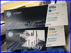 2 Factory Sealed New Genuine HP CF411A Cyan CF412A Yellow Cartridges 410A