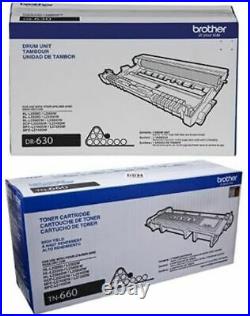2 Genuine Factory Sealed Brother TN-660 Toner Cartridge and DR-630 Imaging Drum