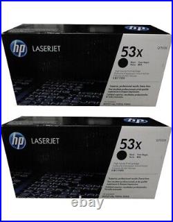 2 Genuine Factory Sealed HP 53X Toner Cartridges Black Box Q7553X Black Boxes