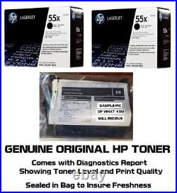 2 Mostly New Genuine HP 55X Toners Printer-Tested 90% Toner NO BOX SEALED BAG
