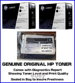 2 Mostly New Genuine HP 81X Toner Cartridges Printer-Tested 80% & 90% SEALED BAG