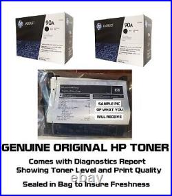 2 Mostly New Genuine HP 90A Toner Cartridges Printer-Tested 80% SEALED BAG