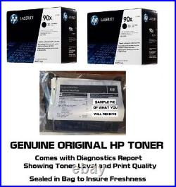 2 Mostly New Genuine HP 90X Toner Cartridges Printer-Tested 70% SEALED BAG