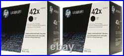 2 NEW Genuine Factory Sealed HP 42X Toner Cartridges Q5942X New Black Boxes