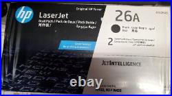2 New Factory Sealed Genuine HP 26A Toner Cartridges in a DUAL PACK CF226AD
