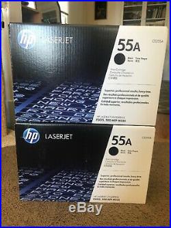 2 New Genuine FACTORY SEALED HP 55A Laser Toner Cartridges New Black Packaging