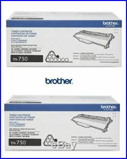 2 New Genuine Factory Sealed Brother TN-750 Laser Toner Cartridges