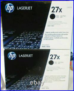 2 New Genuine Factory Sealed HP 27X Laser Toner Cartridges C4127X Black Boxes