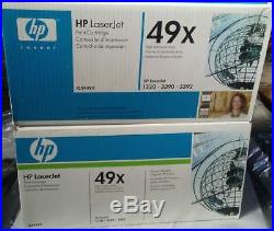 2 New Genuine Factory Sealed HP 49X Laser Cartridges Q5949X Blue and White Box