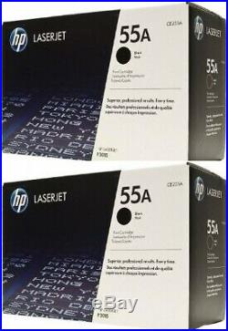 2 New Genuine Factory Sealed HP 55A Toner Cartridges CE255A Black Boxes