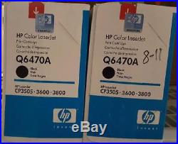 2 New Genuine Factory Sealed HP Q6470A Black Laser Toner Cartridges 3600 3800