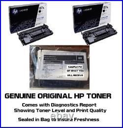 2 New Genuine HP 87A Toner Cartridges Printer Tested 100% NO BOX SEALED BAG