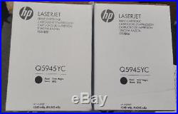 2 New Genuine OEM Sealed Original HP 45A Toner Cartridges Q5945YC Q5945A