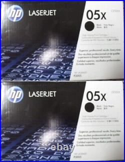 2 New Genuine SEALED BAG HP CE505X Toner Cartridges 05X Black Box OPEN BOX