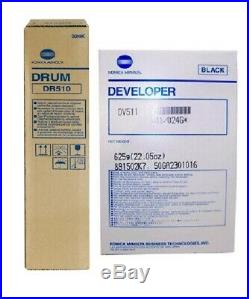 2 New Genuine Sealed Konica Minolta DV511 Developer and DR510 Drum Unit