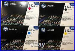 2 Sets of Genuine Sealed HP Q5950A Q5951A Q5952A Q5953A Toner Cartridges 643A