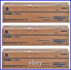 3 Genuine Factory Sealed Konica Minolta A202030 TN414 Black Toner Cartridges