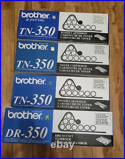 3 New Genuine Brother TN-350 Toner Cartridges & 1 New DR-350 Imaging Drum Lot