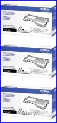 3 New Genuine Factory Sealed Brother TN-450 Toner Cartridges TN450