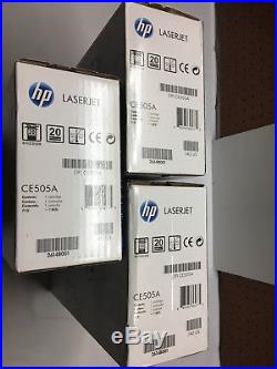 3 New Genuine Factory Sealed HP 05A Toner Laserjet Print Cartridges CE505A Black
