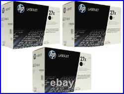 3 New Genuine Factory Sealed HP 27X Toner Cartridges New Style Black Boxes