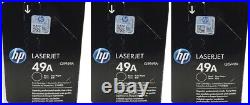 3 New Genuine Factory Sealed HP 49A Toner Cartridges Black Boxes Q5949A