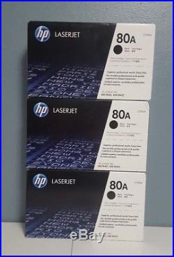 3 New Genuine Factory Sealed HP 80A Toner Laser Cartridges CF280A