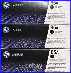 3 New Genuine Factory Sealed HP 85A Laser Cartridges in the Black Boxes