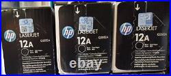 3 New Genuine Sealed HP 12A Laser Toner Cartridges Q2612A New Style Blk Boxes