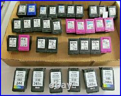 34 Empty HP & Cannon Printer Ink Cartridges, HP 56,57,60,61,62,63,67, Cannon 245