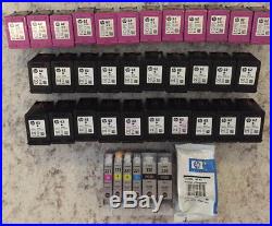 (39) Empty HP 62 Ink Cartridges 12 Tri-color Color 20 Black Canon 221 220 Lot
