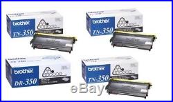 4 New Genuine Factory Sealed Brother TN-350 Toners (3) & DR-350 Imaging Drum (1)