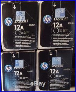 4 New Genuine Factory Sealed HP 12A Laser Toner Cartridges In the Black Boxes