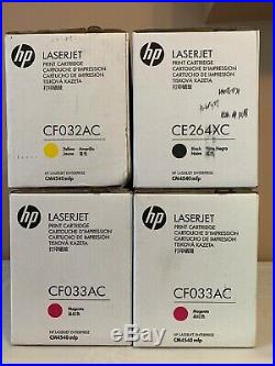 4 New Genuine HP CE264X CF032A CF033A 646A 646X Cartridges Sealed READ