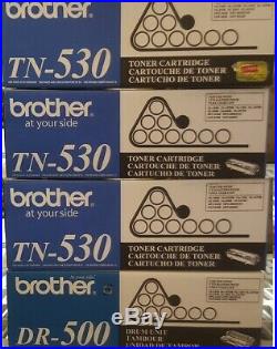 4 Total New Genuine Factory Sealed Brother TN-530 Toner Cartridge & DR-500 Drum