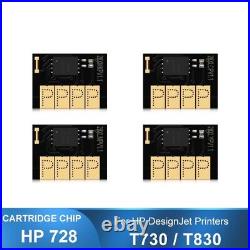 4PC For HP 728 728XL New Upgrade Cartridge Chip For HP DesignJet T730 T830