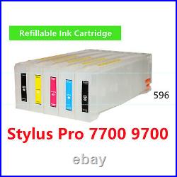 5 Empty Refillable Ink Cartridge kit T596 596 for use in Stylus Pro 7700 9700