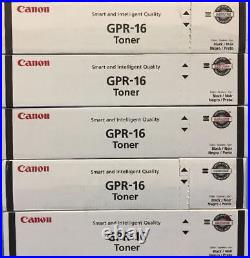 5 Genuine Factory Sealed Canon GPR-16 Black Toner Cartridges