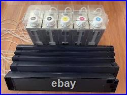 5 Tanks NEW Empty CISS with Resettable Chip for Eps Workforce WF-C17590 Printer