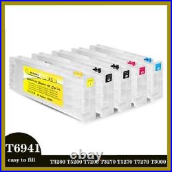 5Set T6941-T6945 Refillabl Ink Cartridge For Epson T3000 T3200 T7200 T3270 5270