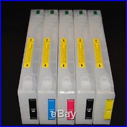 5X Empty Refillable ink Cartridge for Epson 9700 7700 Printer CISS Chip Resetter