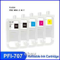 5color PFI-707 Empty Ink Cartridge With ARC Chip For Canon IPF830 IPF840 IPF850