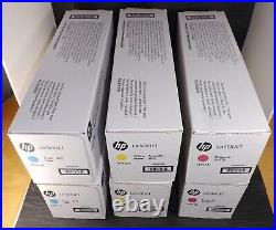 6 Genuine Empty Used Virgin HP CF411A, CF412A, CF413A, Laser Toner Cartridges